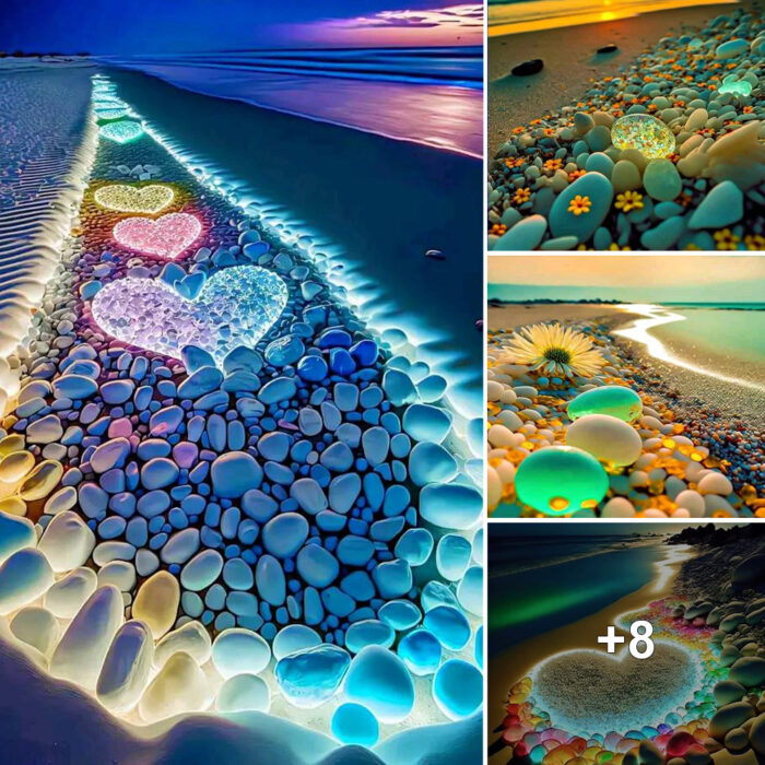 Beach Bliss: Sunset with Glowing Rocks, a Nature’s Masterpiece,